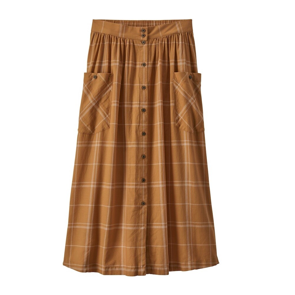 Patagonia Lightweight A/C Skirt Granola Girl Cabincore Harvest Pumpkin Brown L